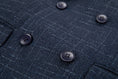 Cargar la imagen en la vista de la galería, Navy Plaid Men's Double Breasted  Blazer
