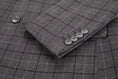 Load image into Gallery viewer, Grey Plaid Men's 3 Piece Suits
