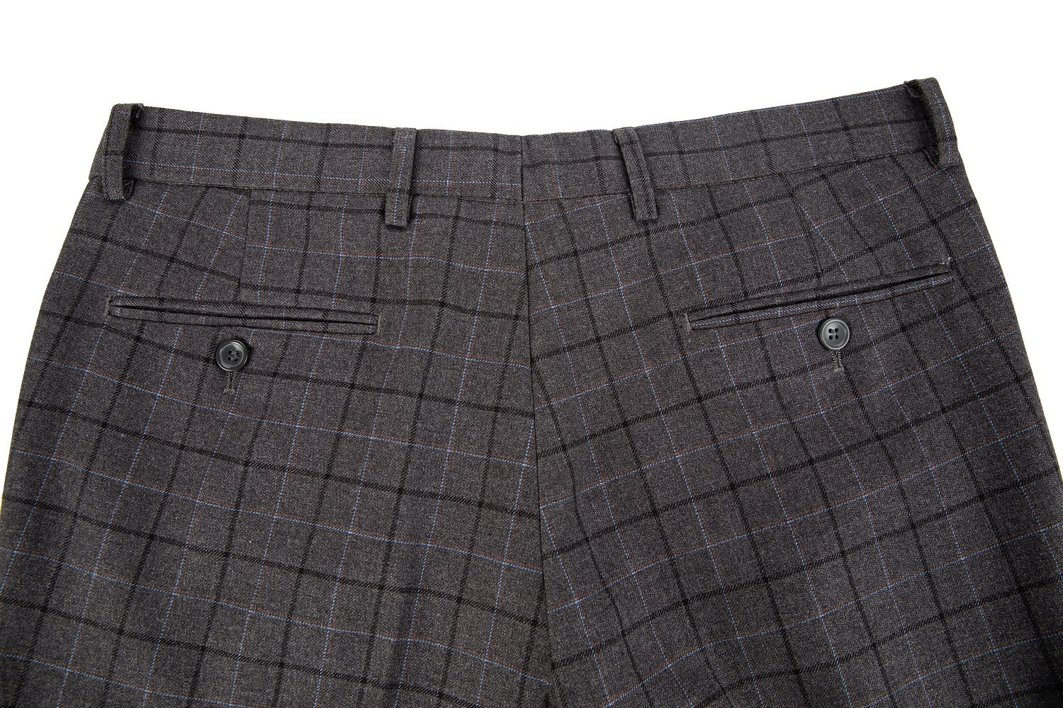 Grey Plaid Men's 3 Piece Suits