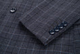 Charger l'image dans la visionneuse de la galerie, Dark Grey Plaid Men's 3 Piece Suits
