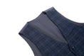 Cargar la imagen en la vista de la galería, Navy Plaid Men's Vest for Party, Wedding and Business
