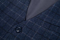 Load image into Gallery viewer, Navy Plaid Men's 3 Piece Suits
