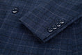 Load image into Gallery viewer, Navy Plaid Men's 3 Piece Suits
