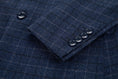 Cargar la imagen en la vista de la galería, Navy Plaid Men's Blazer for Party, Wedding and Business
