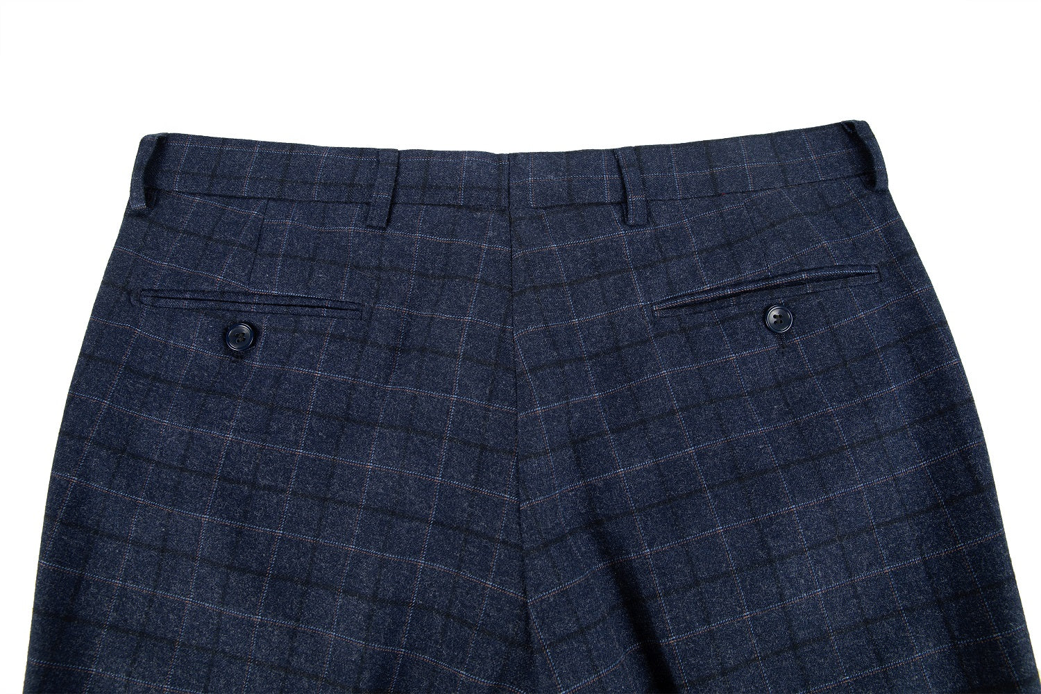 Navy Plaid Men's 3 Piece Suits