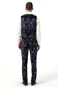 Load image into Gallery viewer, Navy Velvet Unique Patterned Party 3 Piece Men Suits
