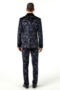 Load image into Gallery viewer, Navy Velvet Unique Patterned Party 3 Piece Men Suits
