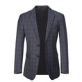 Cargar la imagen en la vista de la galería, Dark Grey Plaid Men's Blazer for Party, Wedding and Business
