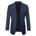 Cargar la imagen en la vista de la galería, Navy Plaid Men's Blazer for Party, Wedding and Business
