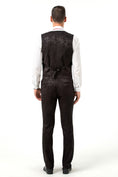 Cargar la imagen en la vista de la galería, New Arrival Black Unique Plaid Patterned Party 3 Piece Men Suits
