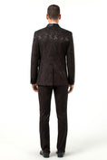 Charger l'image dans la visionneuse de la galerie, New Arrival Black Unique Plaid Patterned Party 3 Piece Men Suits
