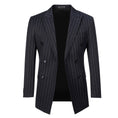 Charger l'image dans la visionneuse de la galerie, Navy Stripe Men's Double Breasted Blazer for Party, Wedding and Business
