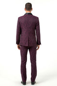 Load image into Gallery viewer, Purple Navy Unique Patterned Party 3 Piece Men Suits
