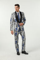 Floral Unique Patterned Party 3 Piece Men Suits