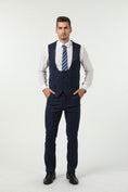 Load image into Gallery viewer, Purple Navy Unique Patterned Party 3 Piece Men Suits
