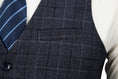 Load image into Gallery viewer, Dark Grey Plaid Men's 3 Piece Suits
