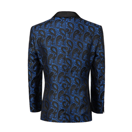 Royal Blue Unique Patterned Men's Blazer for Party, Wedding and Business