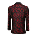 Load image into Gallery viewer, Burgundy Unique Patterned Men's Blazer for Party, Wedding and Business
