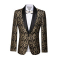 Cargar la imagen en la vista de la galería, Golden Unique Patterned Men's Blazer for Party, Wedding and Business
