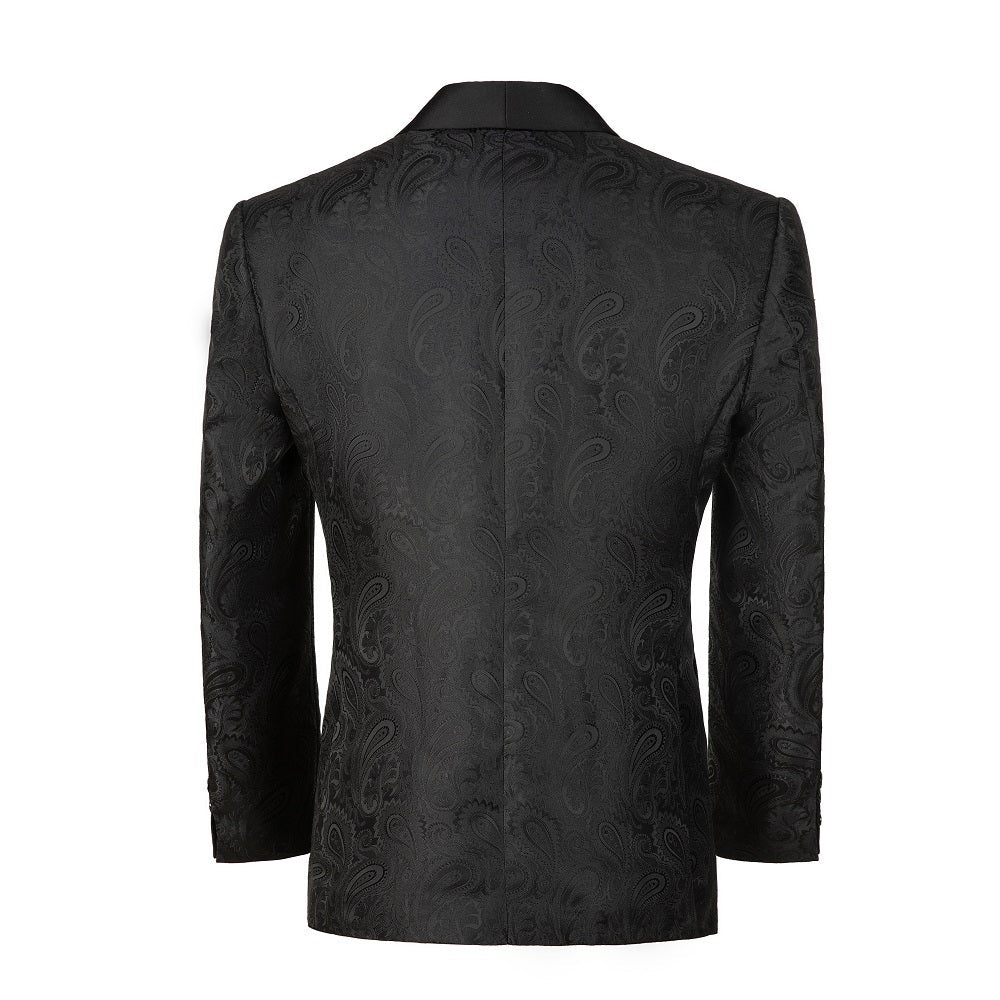 Black Unique Patterned Men's Blazer for Party, Wedding and Business