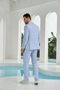 Bild in Galerie-Betrachter laden, Seersucker Striped Blazer Pants 2 Piece Men's Summer Suit
