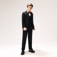 Load image into Gallery viewer, Black Woolen Elegant 5 Piece Boys Suits
