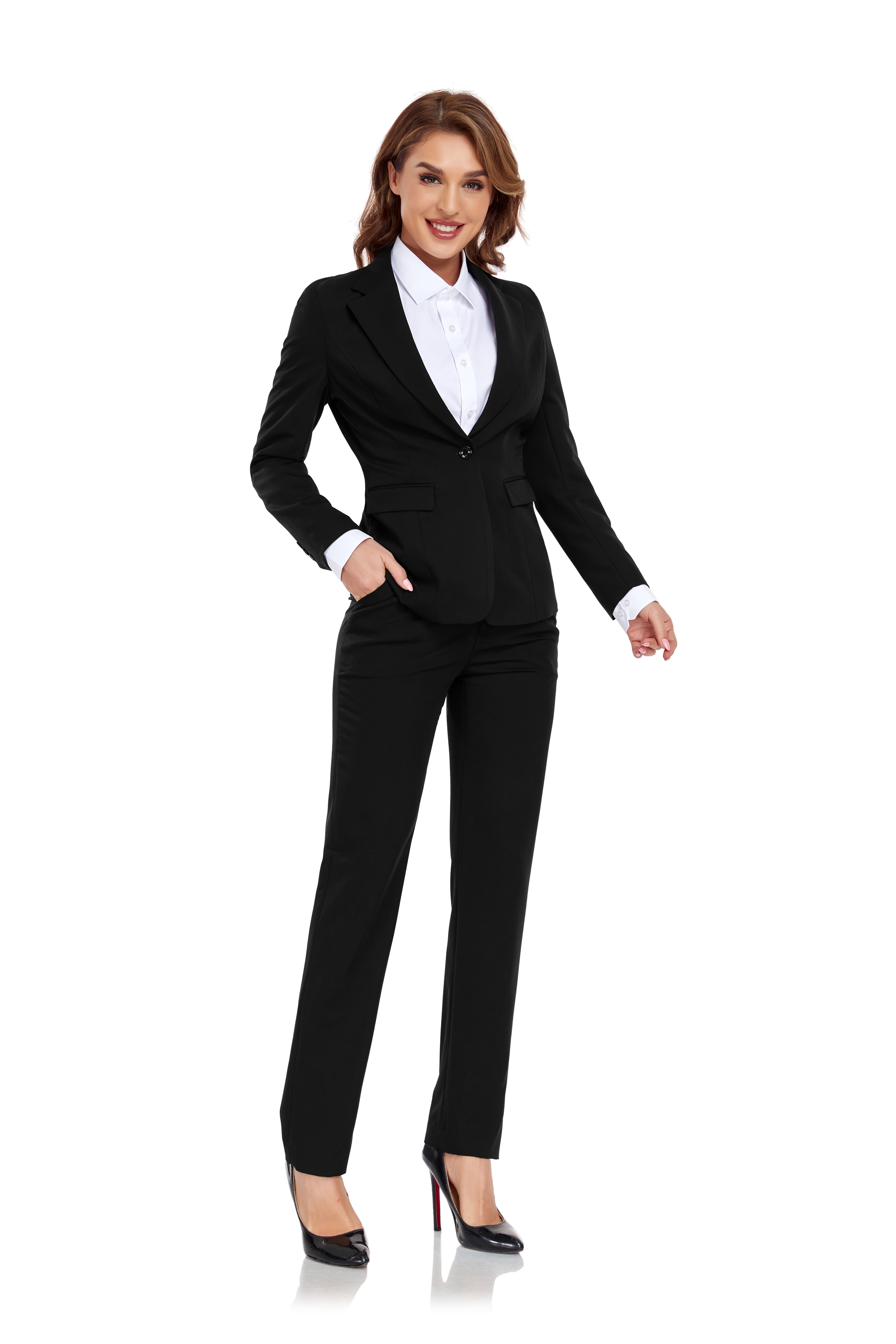 Women's Black Office Work 2 Piece Suit