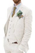 Load image into Gallery viewer, Retro Linen Beach Wedding Summer 3 Pieces Men Suits
