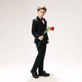 Load image into Gallery viewer, Black Woolen Elegant 5 Piece Boys Suits
