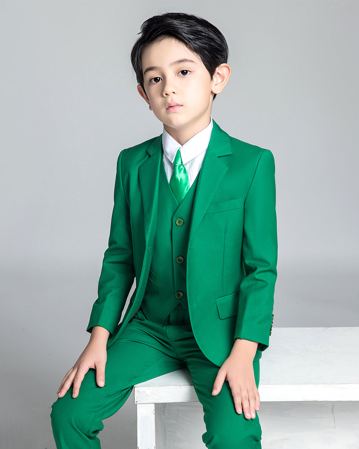 Green Kid Boys Classic 5 Piece Boys Suits