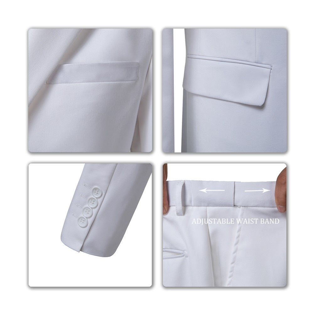 White Party Business Banquet 3 Piece Men Suits