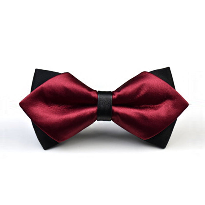 Boys Burgundy & Black Bow Tie | Pre-Tied Adjustable Formal Tuxedo Style for Kids