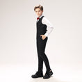 Load image into Gallery viewer, Black Plaid Elegant 5 Piece Boys Suits
