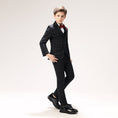 Bild in Galerie-Betrachter laden, Black Plaid Elegant 5 Piece Boys Suits
