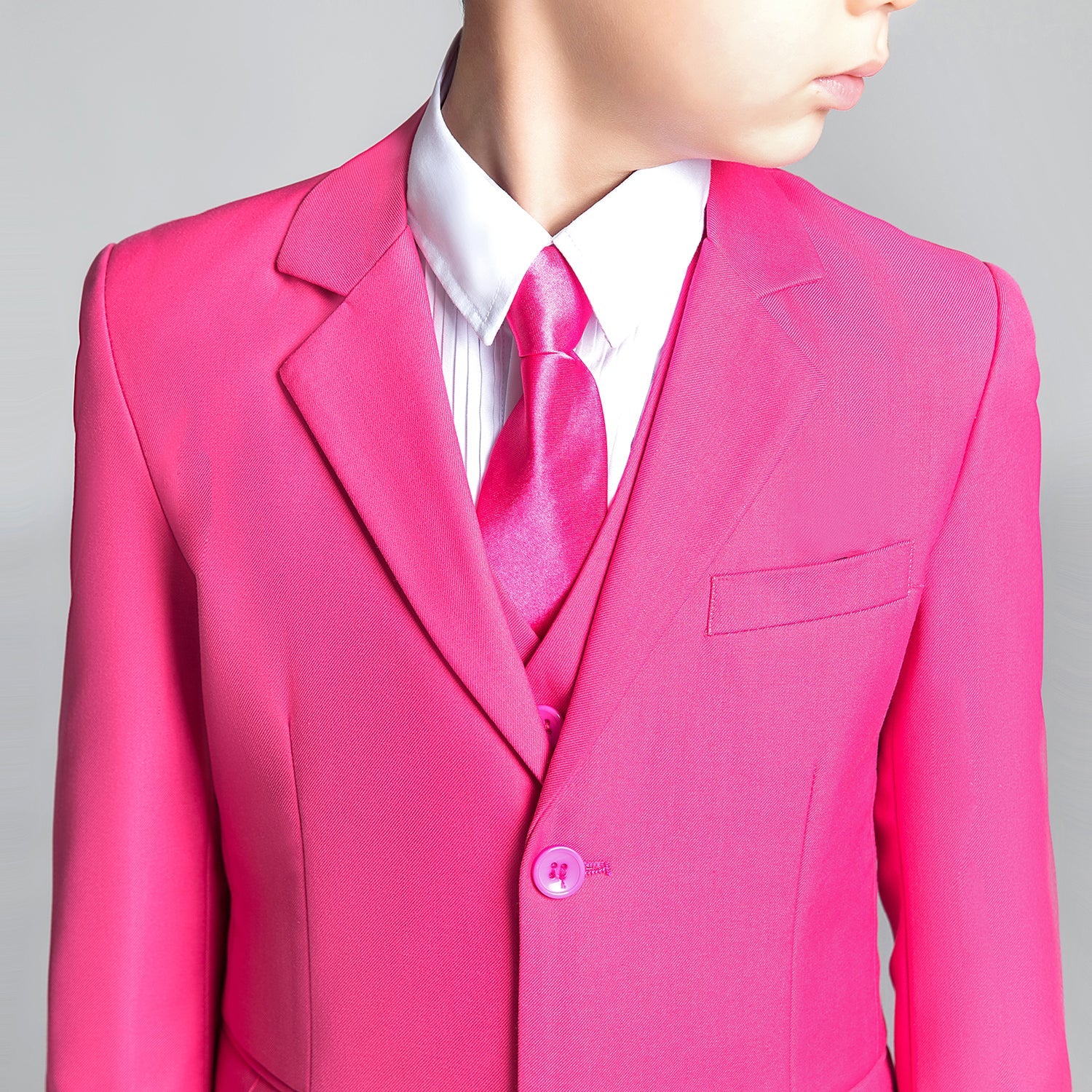 Pink Kid Boys Formal Classic Suits Set 5 Piece Boys Suits