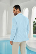 Cargar la imagen en la vista de la galería, Seersucker Striped Men's Summer Blazer
