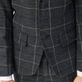 Bild in Galerie-Betrachter laden, Dark Grey Plaid Elegant 5 Piece Boys Suits
