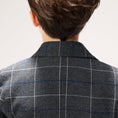 Load image into Gallery viewer, Dark Grey Plaid Elegant 5 Piece Boys Suits
