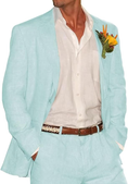 Cargar la imagen en la vista de la galería, Summer Casual  Beach Wedding  2 Piece Linen Men Suits
