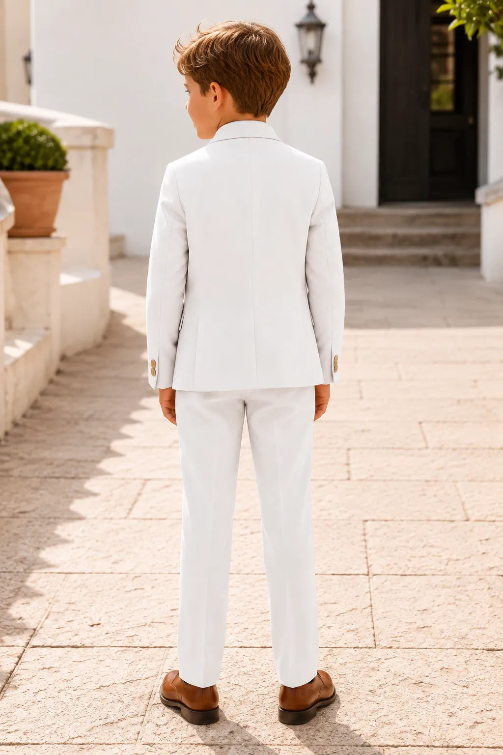 Boys Pastel Cotton Linen 2 Piece Suit