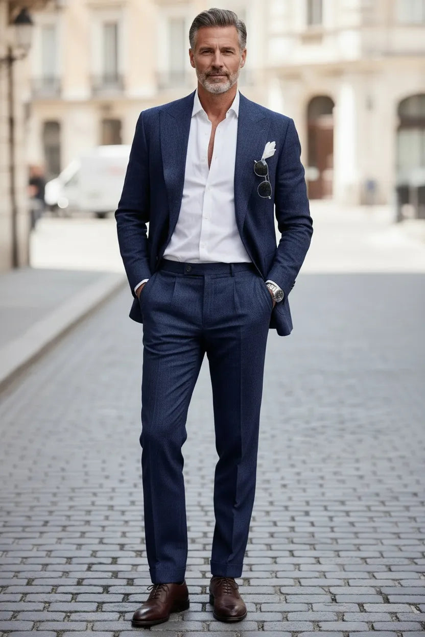 Men's Italian‑Cut Linen 2 Piece Suits