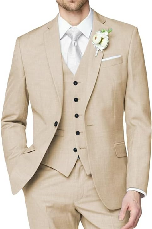 Wedding Groomsmen Prom Business 3 Piece Men's Suit