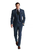 Cargar la imagen en la vista de la galería, Retro Slim Fit Groom Tuxedos Herringbone 3 Piece Men's Suits
