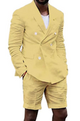 Bild in Galerie-Betrachter laden, Linen Casual Slim Fit Cotton Men Blazer & Shorts Suits
