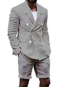 Bild in Galerie-Betrachter laden, Linen Casual Slim Fit Cotton Men Blazer & Shorts Suits
