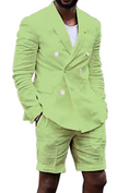 Load image into Gallery viewer, Linen Casual Slim Fit Cotton Men Blazer & Shorts Suits
