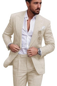 Cargar la imagen en la vista de la galería, Summer Casual Linen Men's Slim Fit 2 Piece Suit
