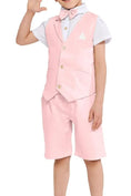 Load image into Gallery viewer, Summer Boys Suit 4Pcs Shirt Vest Shorts Tie Set
