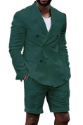 Load image into Gallery viewer, Linen Casual Slim Fit Cotton Men Blazer & Shorts Suits
