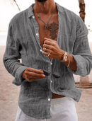 Men's Linen Shirt Summer Shirt Beach Shirt Spring & Summer Hawaiian Holiday Casual Shirt